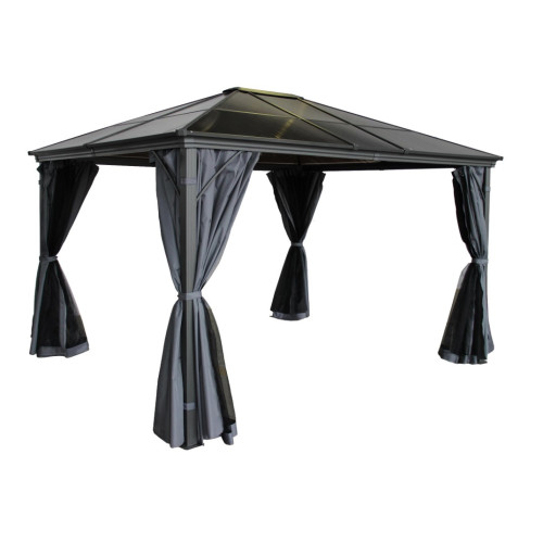 Lugano Grey Premium Polycarbonate Gazebo 3 x 3.66m