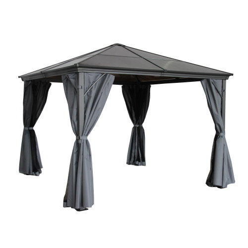 Lugano Grey Premium Polycarbonate Gazebo 3 x 3m