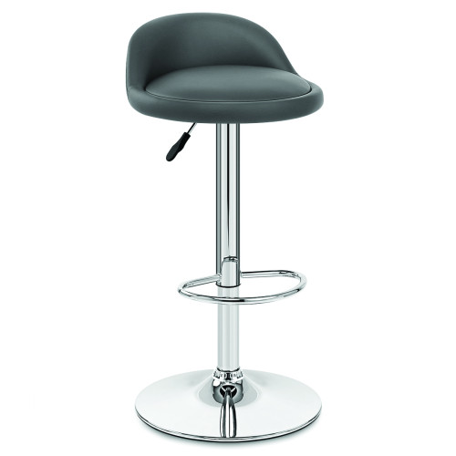 Lulu Grey Faux Leather Adjustable Bar Stool (D44 x W41 x H72-92cm)