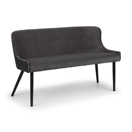 Luxe High Grey Velvet Bench (D62 x W143 x H83cm)