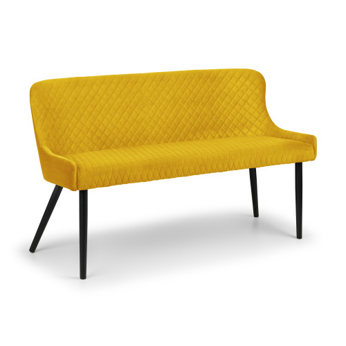 Luxe High Mustard Velvet Bench (D62 x W143 x H83)