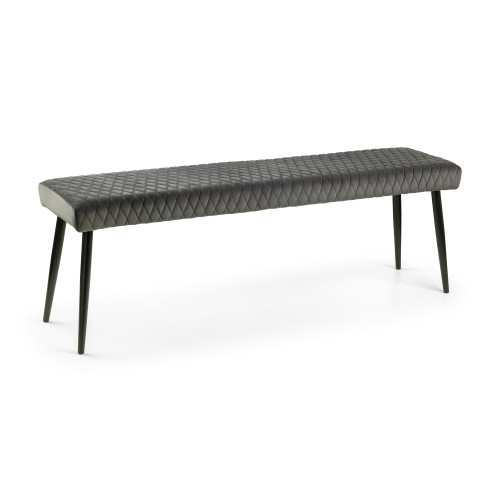 Luxe Low Grey Velvet Bench (D37 x W140 x H47)
