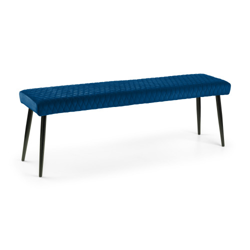 Luxe Low Blue Velvet Bench (D37 x W140 x H47)