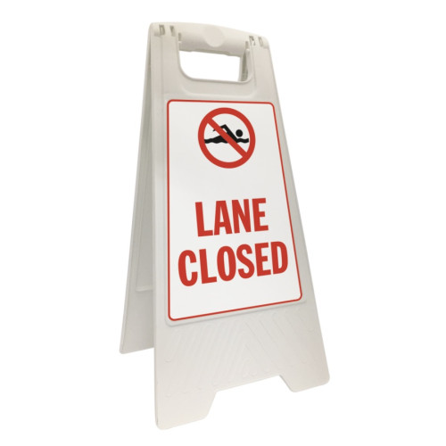 Pool Lane Closed Floor Safety Sign 30 x 62cm (Box of 2)