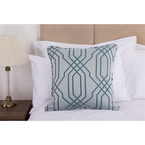 Luxury Deco Empire Piped Square Cushion 50 x 50cm - Azure