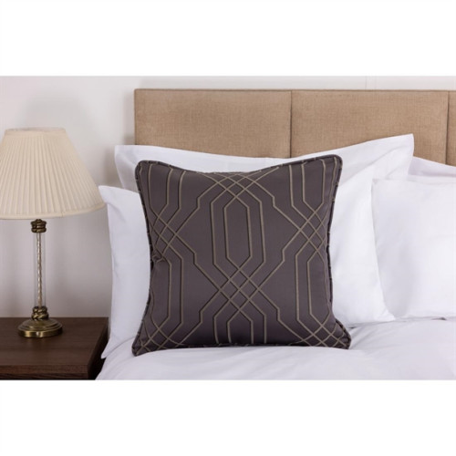 Luxury Deco Empire Piped Square Cushion 50 x 50cm - Biscuit