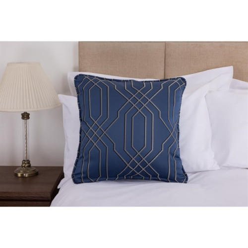 Luxury Deco Empire Piped Square Cushion 50 x 50cm - Cobalt