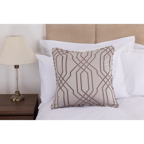 Luxury Deco Empire Piped Square Cushion 50 x 50cm - Damson
