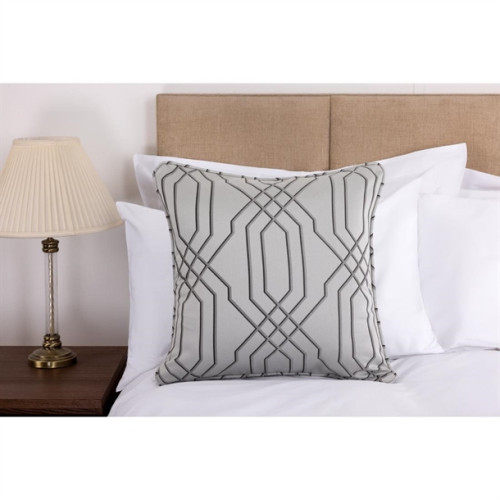 Luxury Deco Empire Piped Square Cushion 50 x 50cm - Ebony