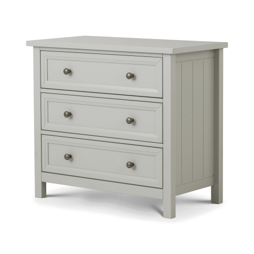 Maine Dove Grey 3 Drawer Chest (D44 x W84 x H74cm)