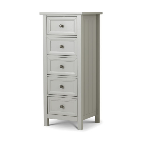 Maine Dove Grey 5 Drawer Chest (D44 x W48 x H114cm)