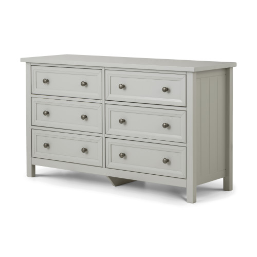 Maine Dove Grey 6 Drawer Chest (D44 x W130 x H74cm)