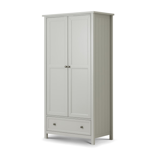 Maine Dove Grey 2 Door and 1 Drawer Wardrobe (D55 x W97 x H190cm)