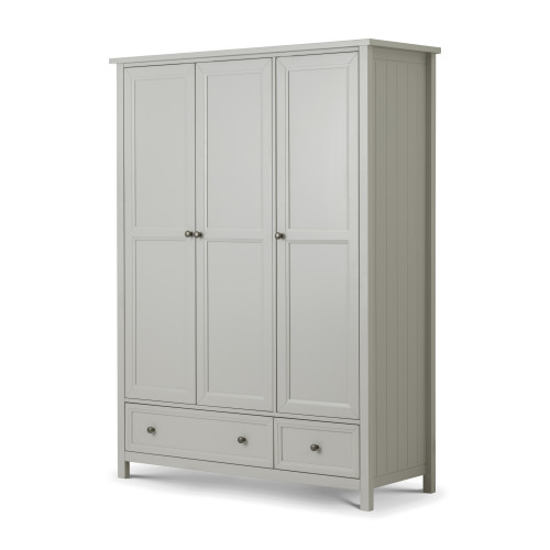 Maine Dove Grey 3 Door and 3 Drawer Wardrobe (D55 x W141 x H190cm)