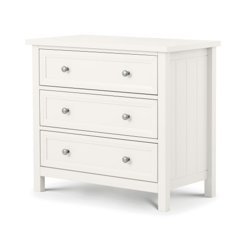 Maine Surf White 3 Drawer Chest (D44 x W84 x H74cm)