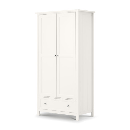 Maine Surf White 2 Door and 1 Drawer Wardrobe (D55 x W97 x H190cm)