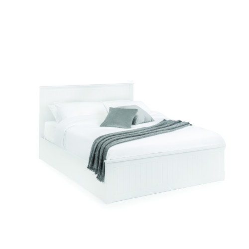 Maine Surf White Wooden Lift Up Storage Bed - Double (D204 x W145 x H98cm)