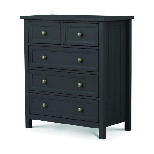 Maine Anthracite 3+2 Drawer Chest (D44 x W84 x H94cm)