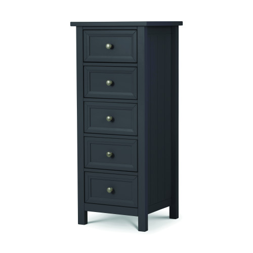 Maine Anthracite 5 Drawer Chest (D44 x W48 x H114cm)