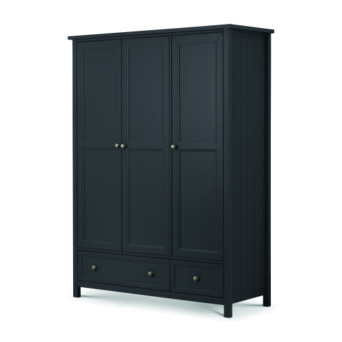Maine Anthracite 3 Door and 3 Drawer Wardrobe (D55 x W141 x H190cm)