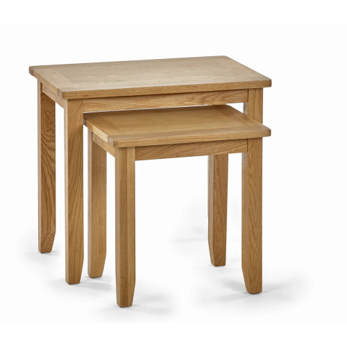 Mallory Oak FSC Mix Nest Of 2 Tables (D38 x W50 x H56cm)