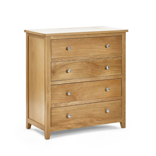 Mallory Oak FSC Mix 4 Drawer Chest (D44 x W83 x H89cm)
