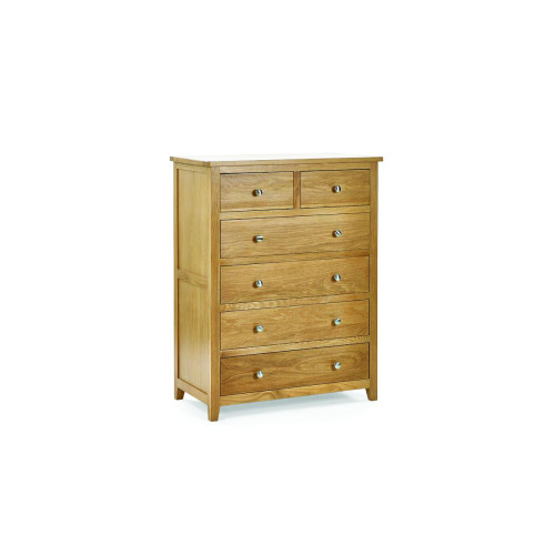 Mallory Oak FSC Mix 4+2 Drawer Chest (D44 x W83 x H108cm)