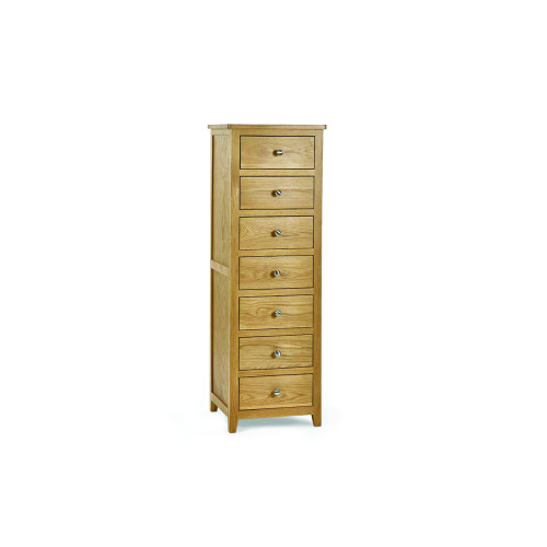 Mallory Oak FSC Mix 7 Drawer Tall Chest (D44 x W48 x H141cm)