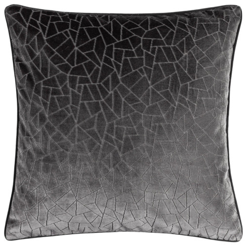 H&Atilde;EM Malans Cut Velvet Piped Polyester Filled Cushion 45 x 45cm - Stargazer Grey
