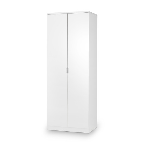 Manhattan High Gloss White 2 Door Wardrobe (D53 x W74 x H197cm)