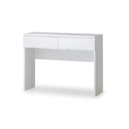 Manhattan High Gloss White Dressing Table with 2 Drawers (D35 x W100 x H77cm)