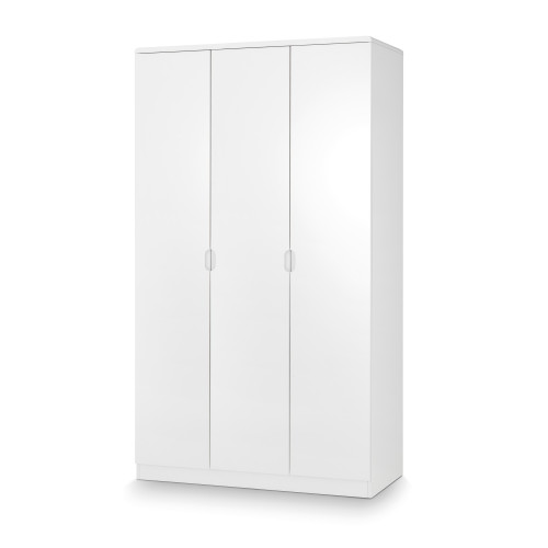 Manhattan High Gloss White 3 Door Wardrobe (D53 x W110 x H197cm)