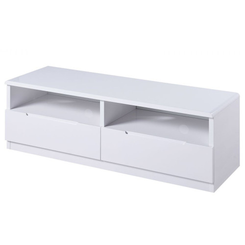 Manhattan High Gloss White 2 Drawer Media Unit (D40 x W130 x H45cm)