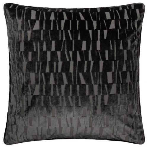 Paoletti Manhattan Velvet Polyester Filled Cushion 50 x 50cm - Charcoal