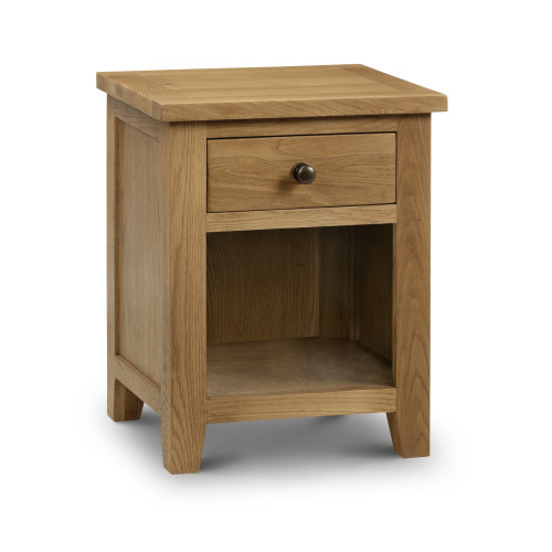 Marlborough Oak 1 Drawer Bedside (D44 x W48 x H60cm)