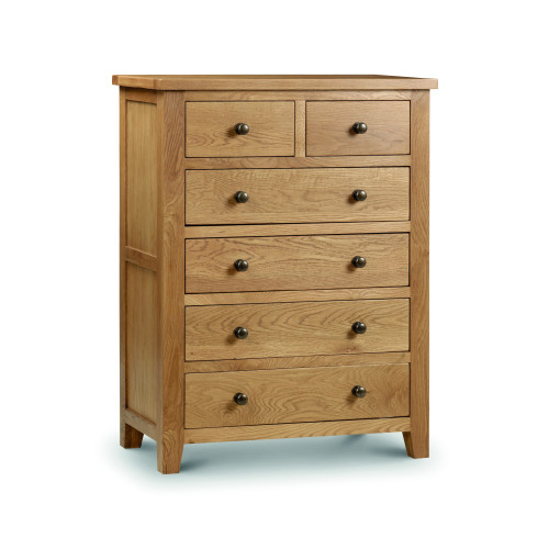 Marlborough Oak 4+2 Drawer Chest (D44 x W83 x H108cm)