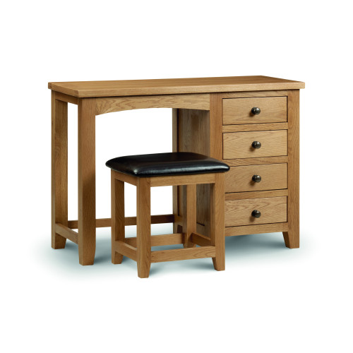 Marlborough Oak Single Pedestal Dressing Table (D44 x W107 x H75cm)
