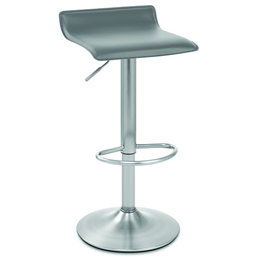 Mars Grey Faux Leather Adjustable Bar Stool (D38 x W38 x H65-87cm)