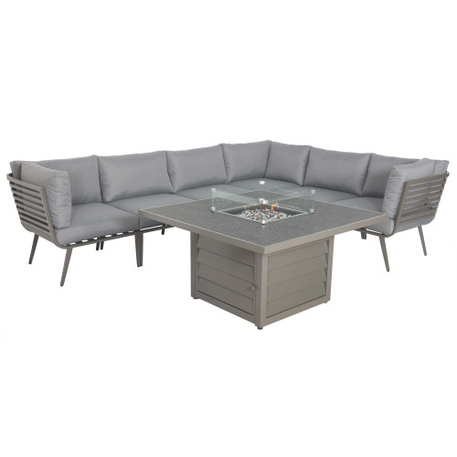 Mayfair Grey 10 Seater Square Corner Lounging Set