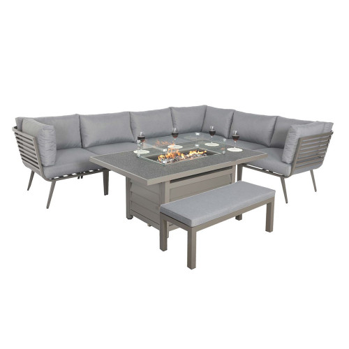 Mayfair Grey 8 Seater&Acirc;&nbsp;Rectangular Corner Lounging Set