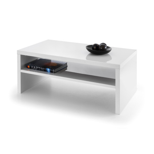 Metro High Gloss White Coffee Table (D59 x W100 x H43cm)