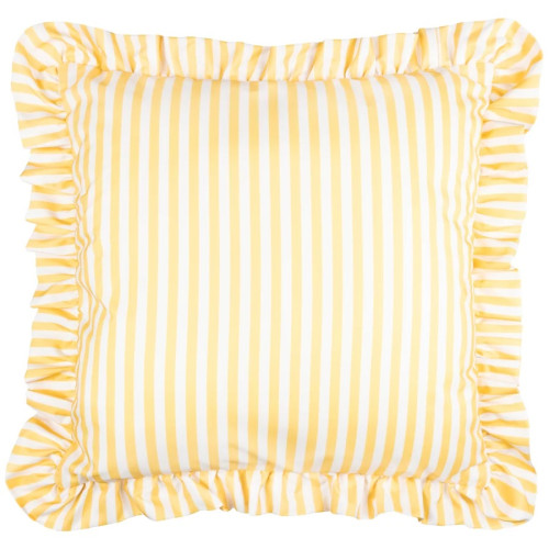 Wylder Millie Ruffle Striped Outdoor Cushion 50 x 50cm - Yellow