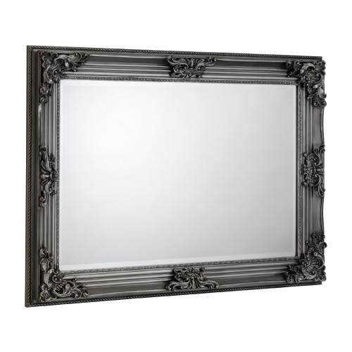 Rococo Silver (Pewter) Wall Mirror (D4 x W110 x H80cm)