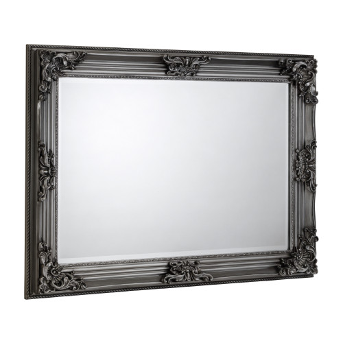 Rococo Grey Pewter Rectangular Wall Mirror (D6 x W110 x H80cm)