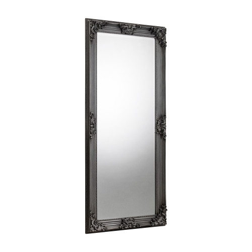 Rococo Silver (Pewter) Lean-To Dress Mirror (D4 x W80 x H170cm)