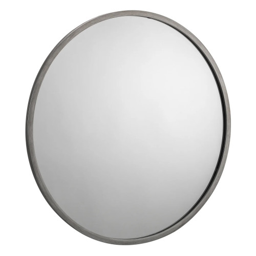 Octave Grey Pewter Round Wall Mirror (D2 x W80 x H80cm)