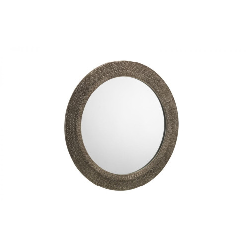 Cadence Pewter Finish Large Round Wall Mirror (D3 x W80 x H80)