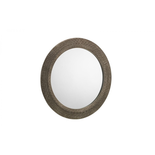 Cadence Grey Pewter Round Wall Mirror (D3.2 x W80 x H80cm)