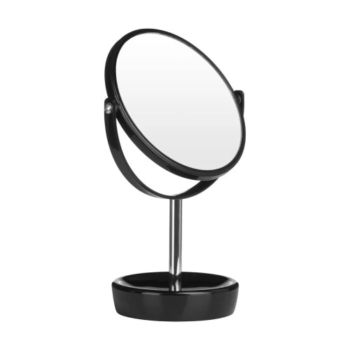 Black Plastic Swivel Non Illuminated Freestanding Mirror 30 x 20cm