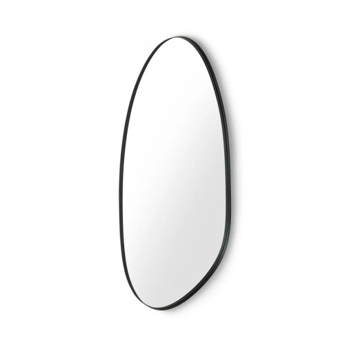 Rushmore Black Frame Organic Shaped Wall Mirror (D4 x W58 x H130cm)